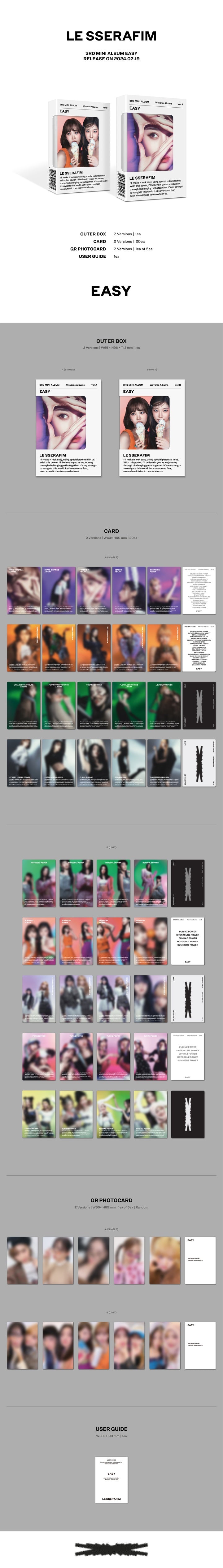 LE SSERAFIM EASY - Random Weverse Album