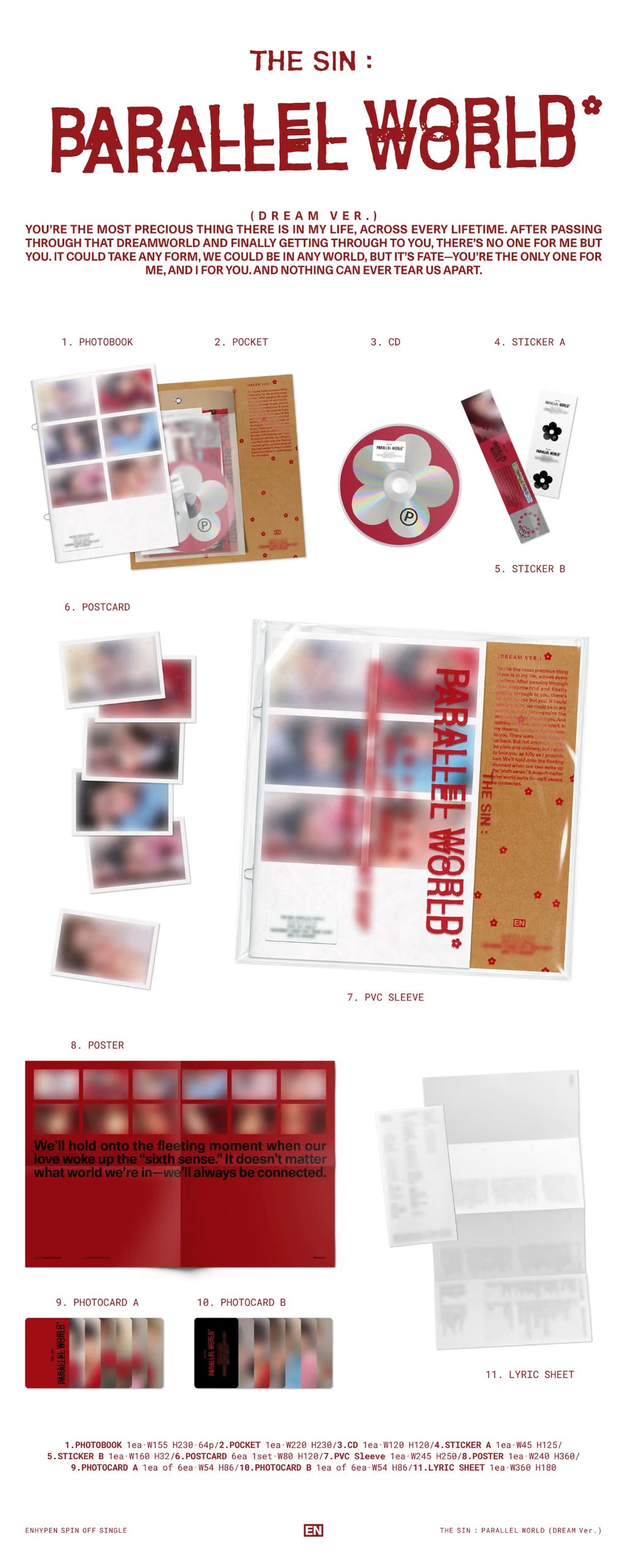 ENHYPEN THE SIN : PARALLEL WORLD - Random ver + mostbiased BENEFIT