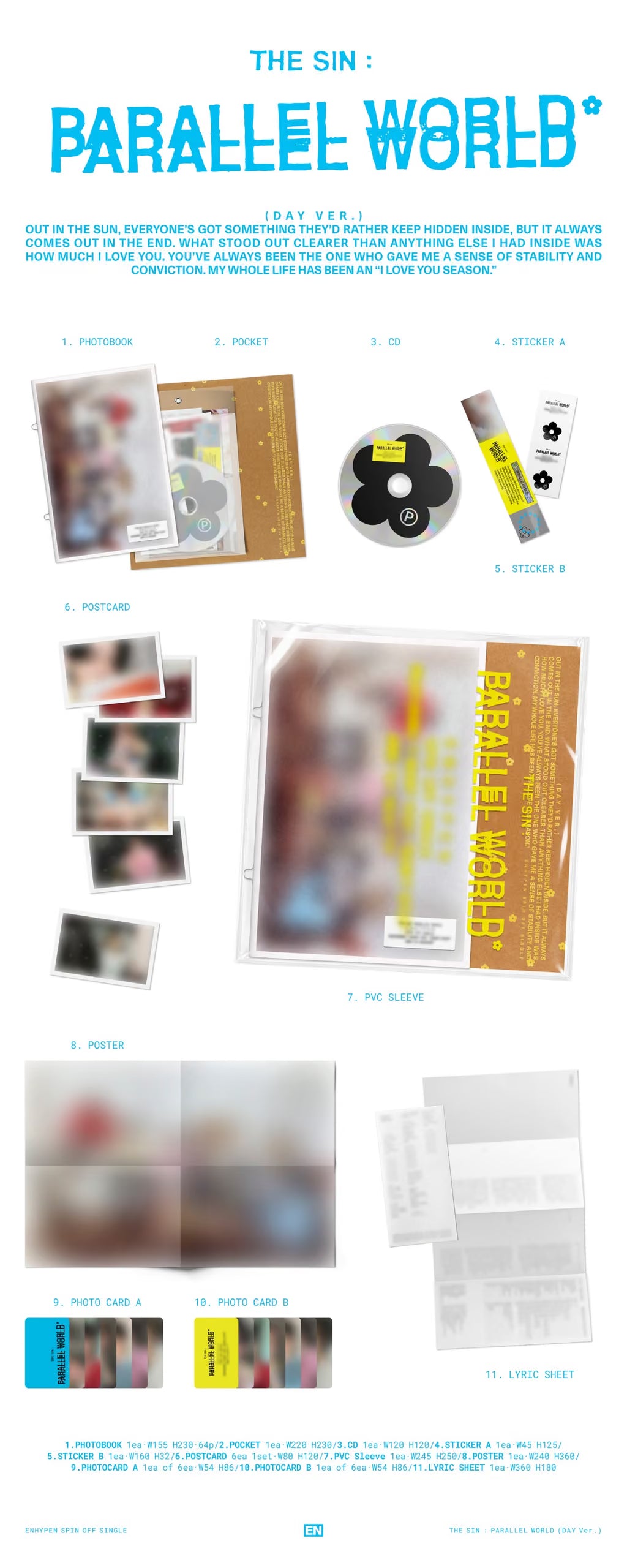 ENHYPEN THE SIN : PARALLEL WORLD - Random ver + mostbiased BENEFIT