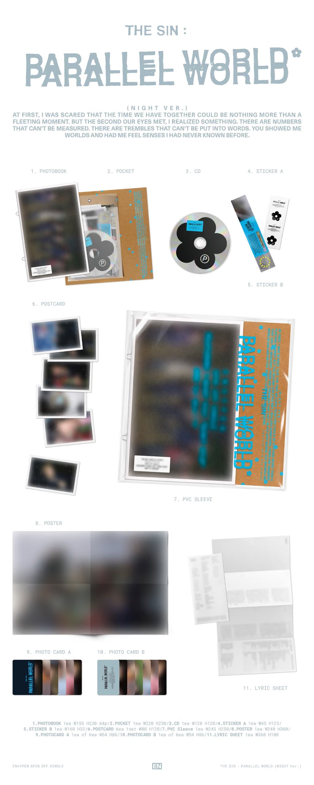 ENHYPEN THE SIN : PARALLEL WORLD - Random ver + mostbiased BENEFIT