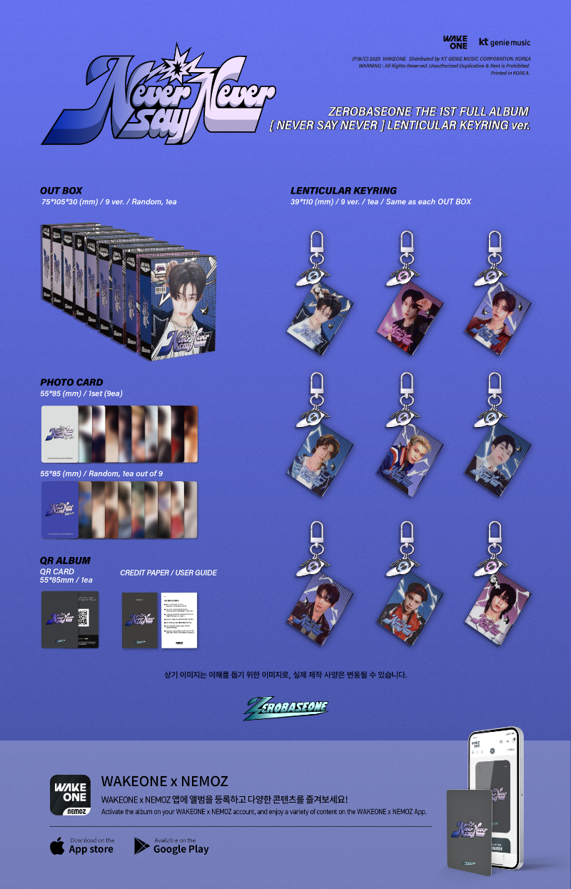 ZEROBASEONE NEVER SAY NEVER - Random Lenticular Keyring ver