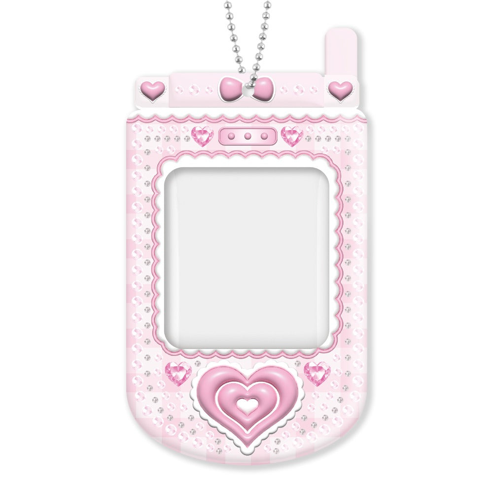 Double Heart Beads Phone Photocard Holder