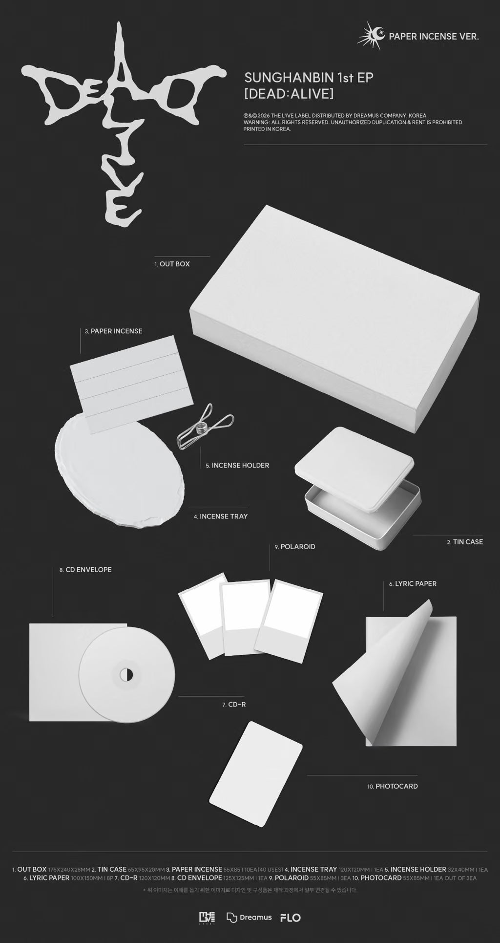 SUNGHANBIN DEAD:ALIVE - Paper Incense