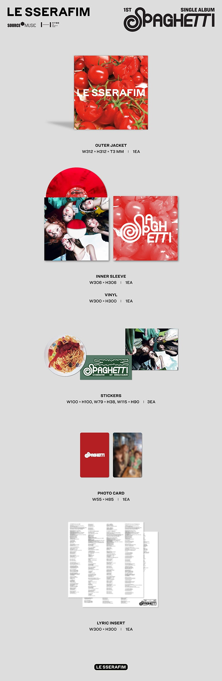 LE SSERAFIM SPAGHETTI - Random Vinyl