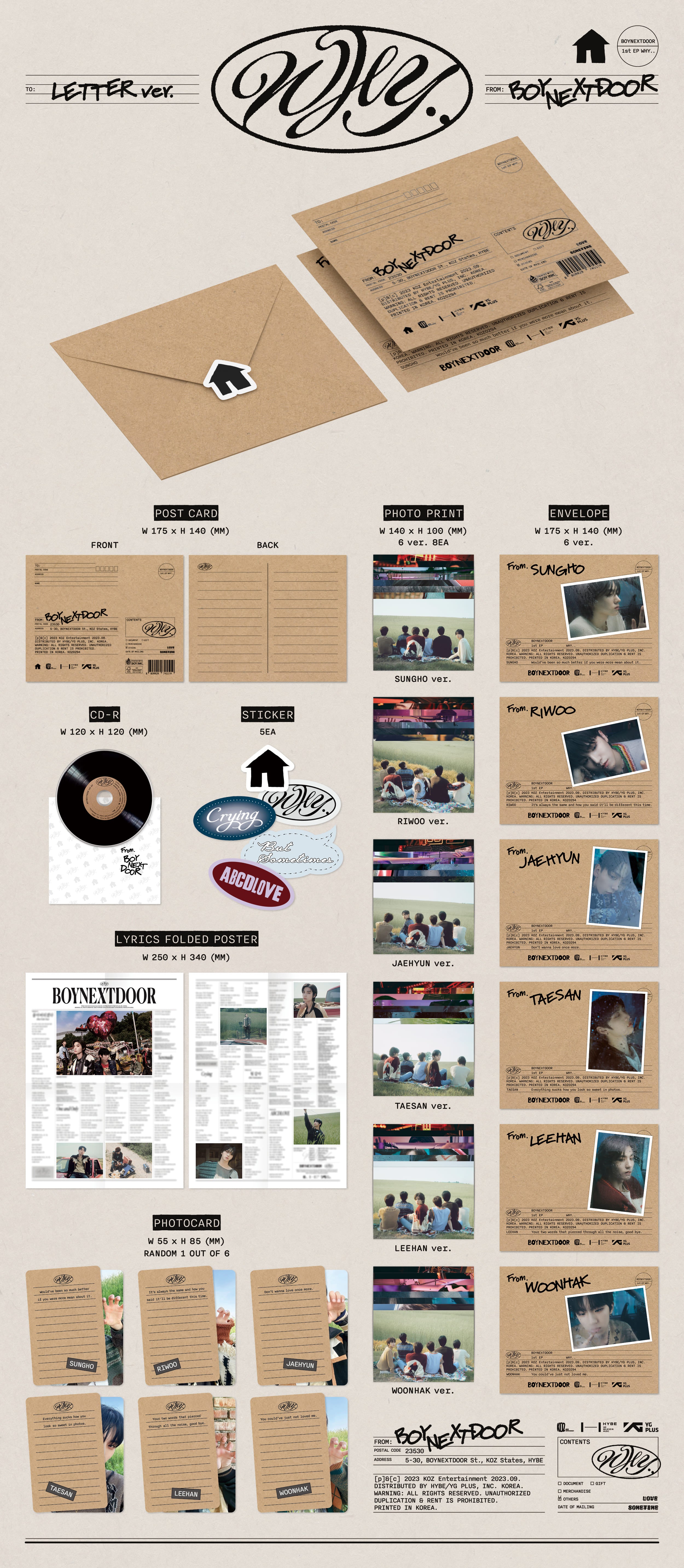 BOYNEXTDOOR Why.. - Random Letter