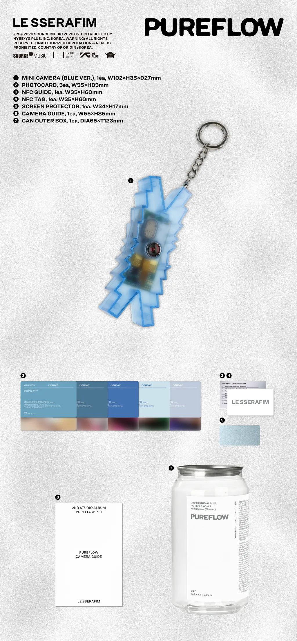 LE SSERAFIM 'PUREFLOW' pt.1 - Blue Mini Camera