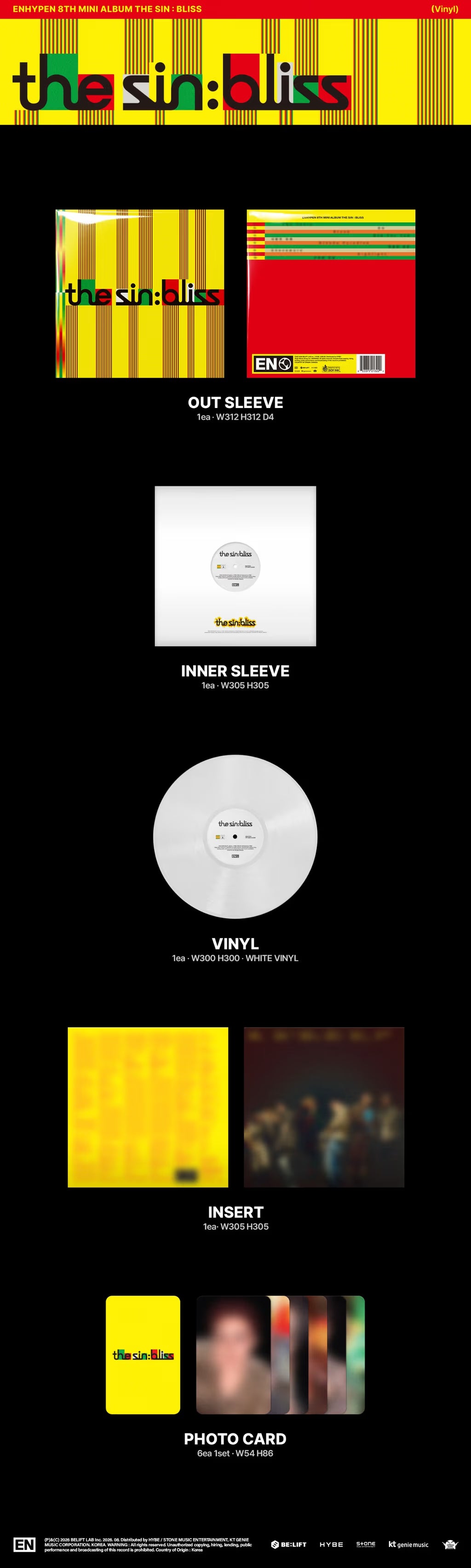 ENHYPEN THE SIN: BLISS - Vinyl + mostbiased BENEFIT