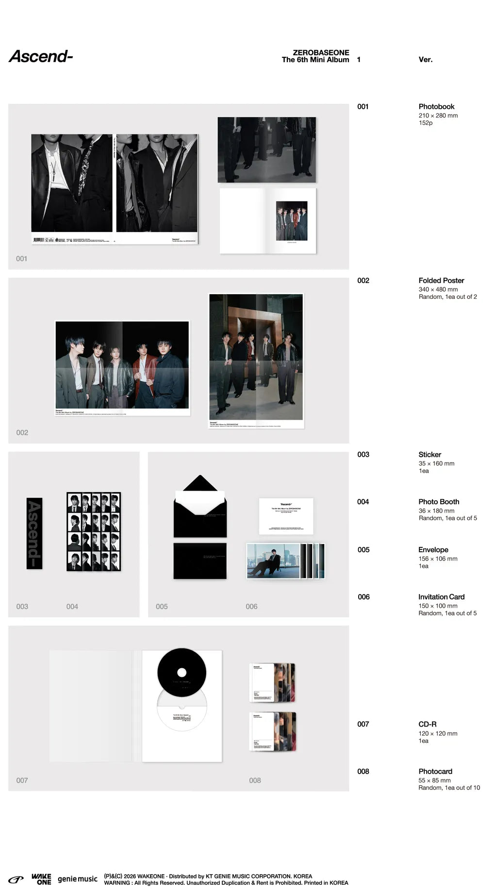 ZEROBASEONE Ascend- - Random Photobook