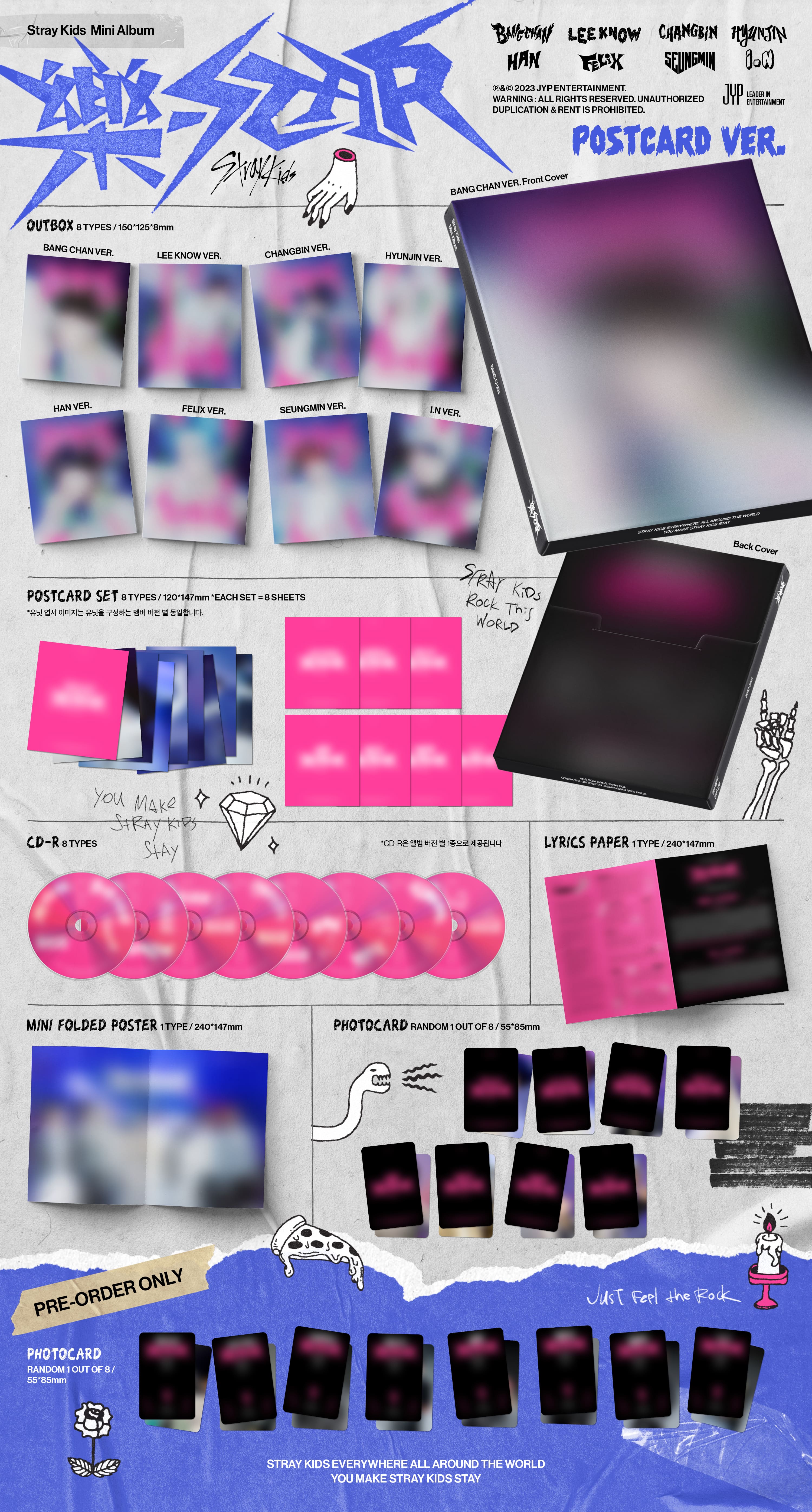Stray Kids 樂-STAR (ROCKSTAR) - Random Postcard
