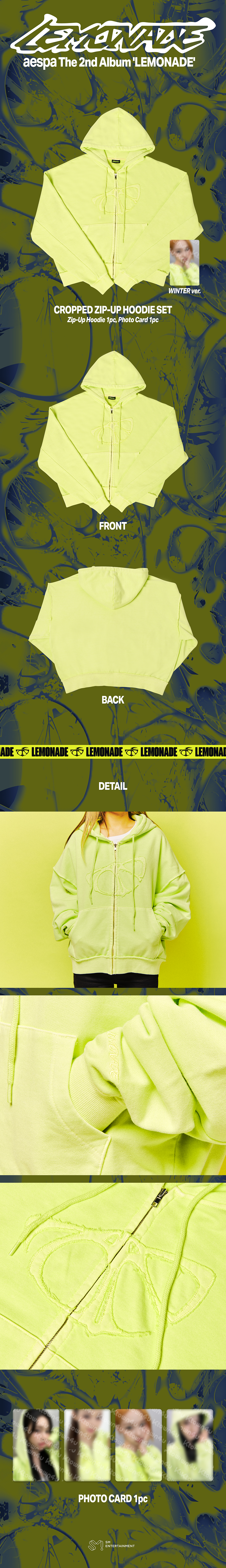 [aespa MAKE IT LEMONADE] CROPPED ZIP-UP HOODIE SET